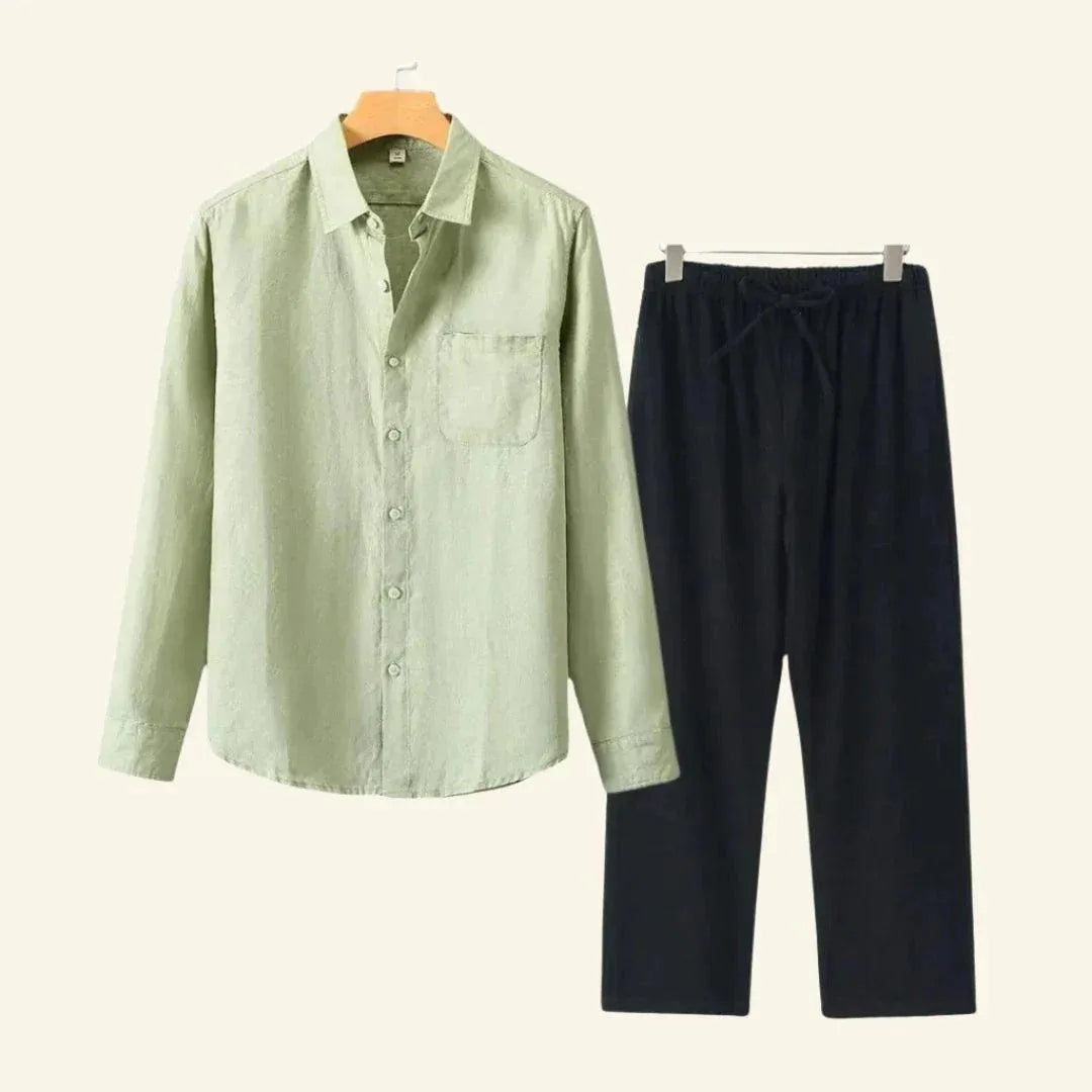 Caelric - Linen Mens Shirt And Trousers Set