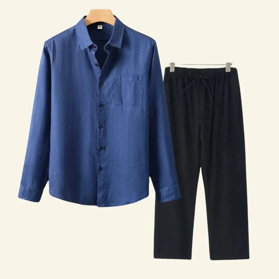 Caelric - Linen Mens Shirt And Trousers Set