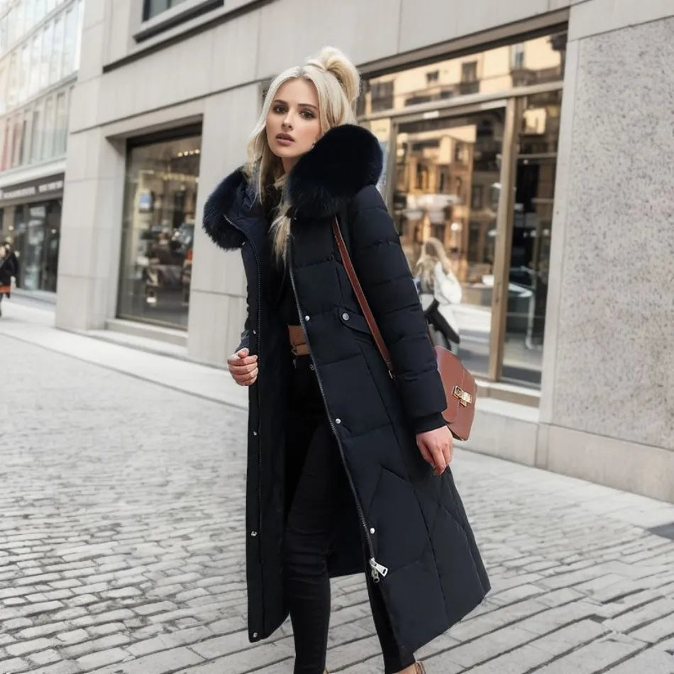 Iselotte – Women’s Long Puffer Down Coat with Collar