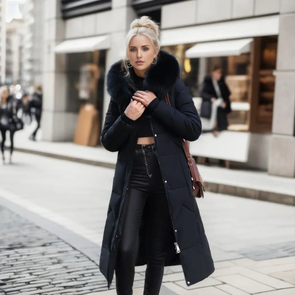 Iselotte – Women’s Long Puffer Down Coat with Collar