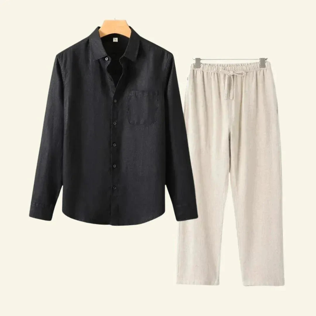 Caelric - Linen Mens Shirt And Trousers Set