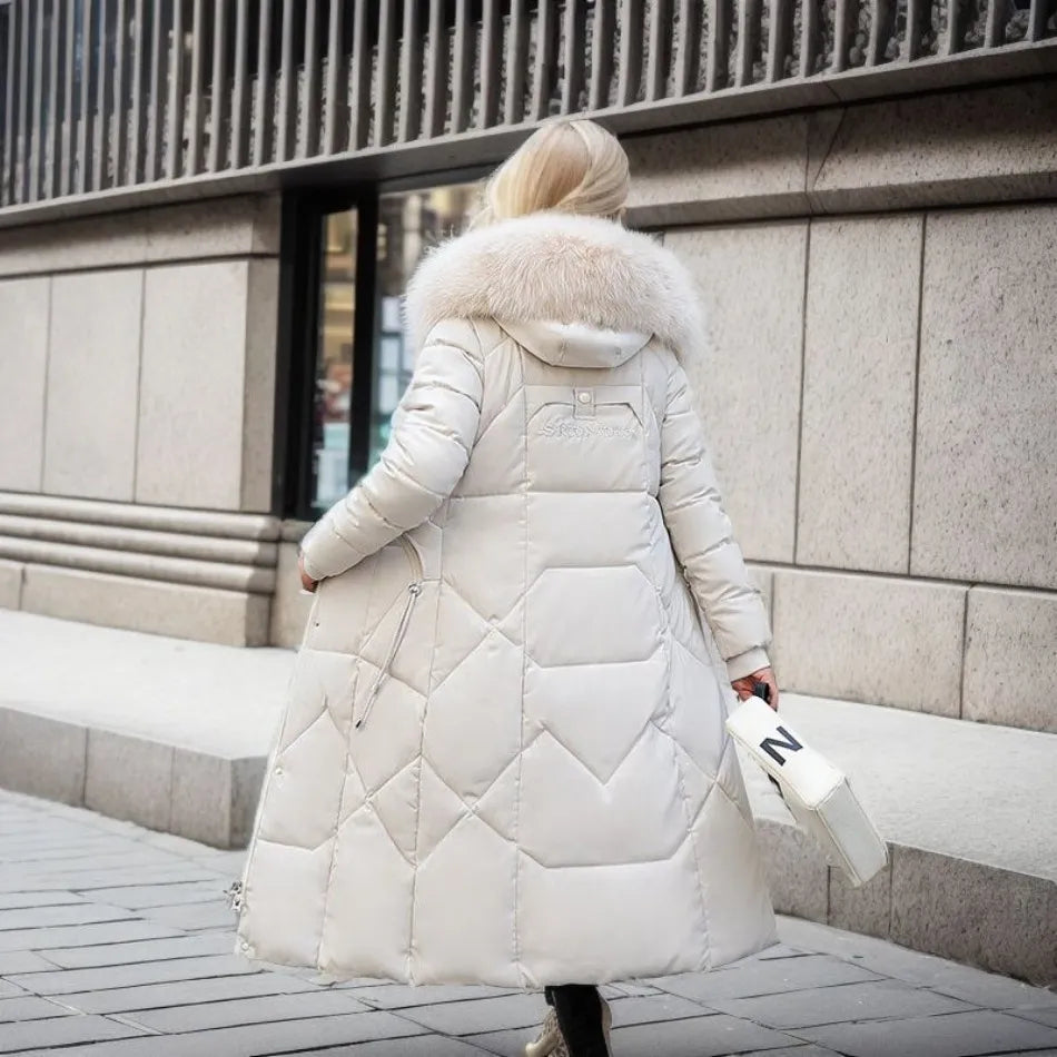 Iselotte – Women’s Long Puffer Down Coat with Collar