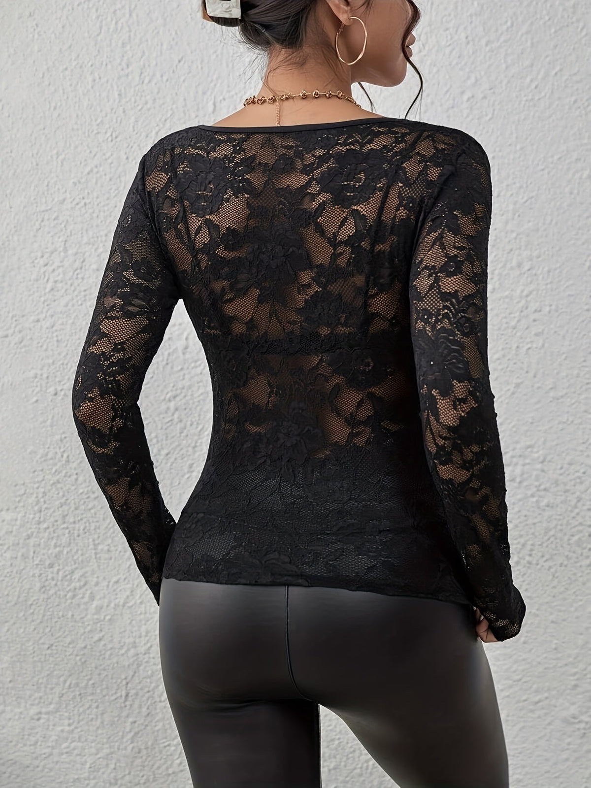 Elaraine – Women Lace V Neck Blouse