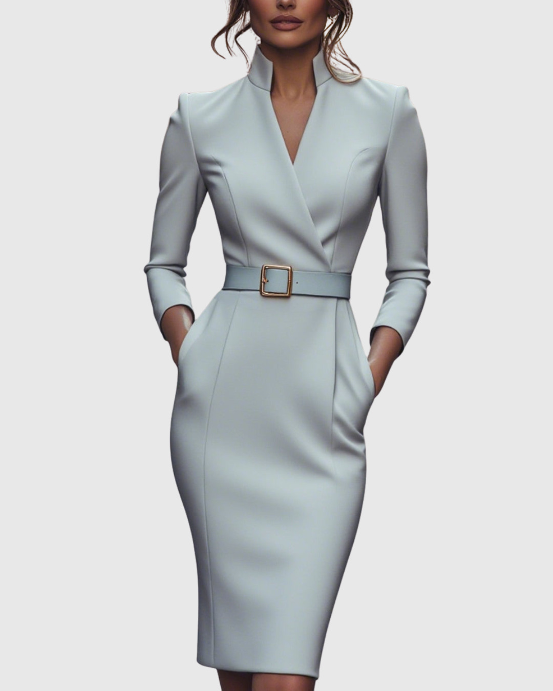 Clarivelle - Elegant Midi Dress