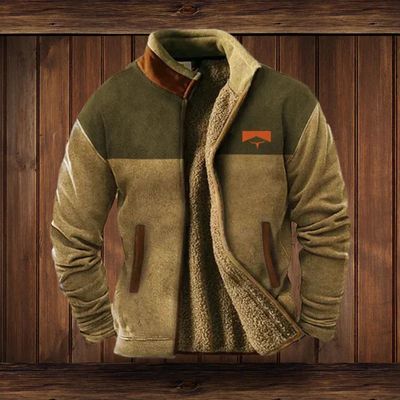 Thoren – Herren Western-Stil Jacke mit Fleece-Futter