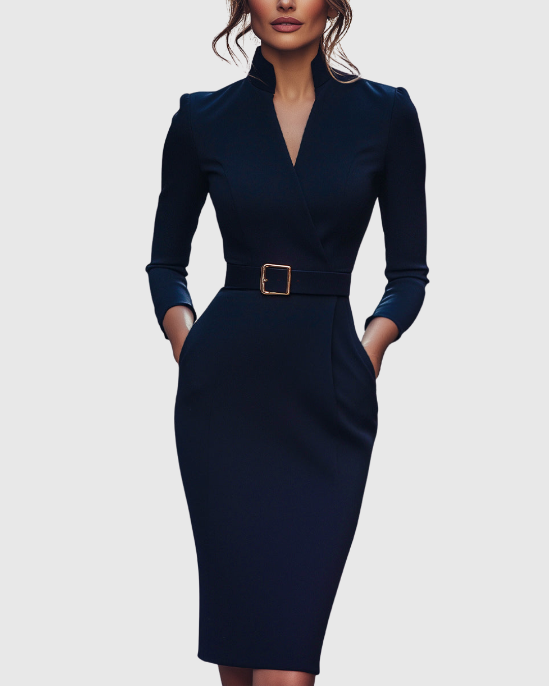 Clarivelle - Elegant Midi Dress