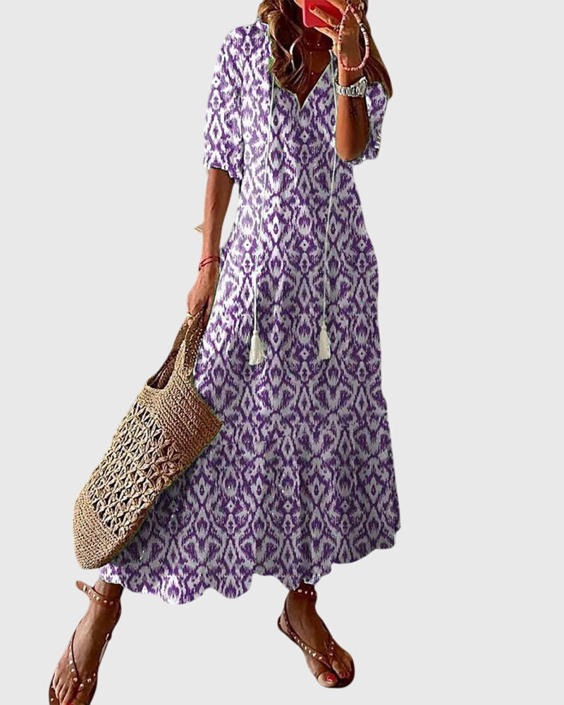 Amelisse - Boho letnia sukienka maxi