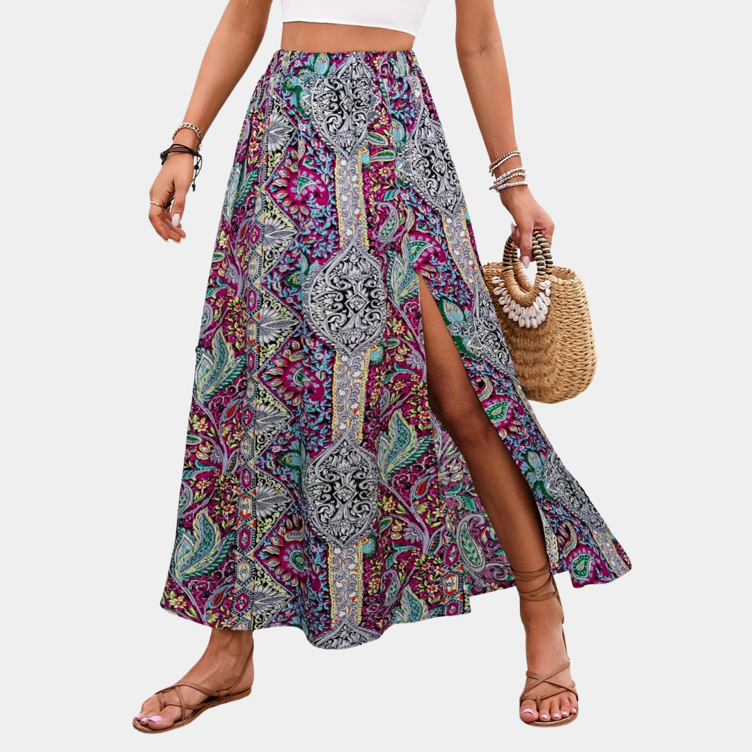 Melvara - Boho-Maxirock mit elegantem Schlitz