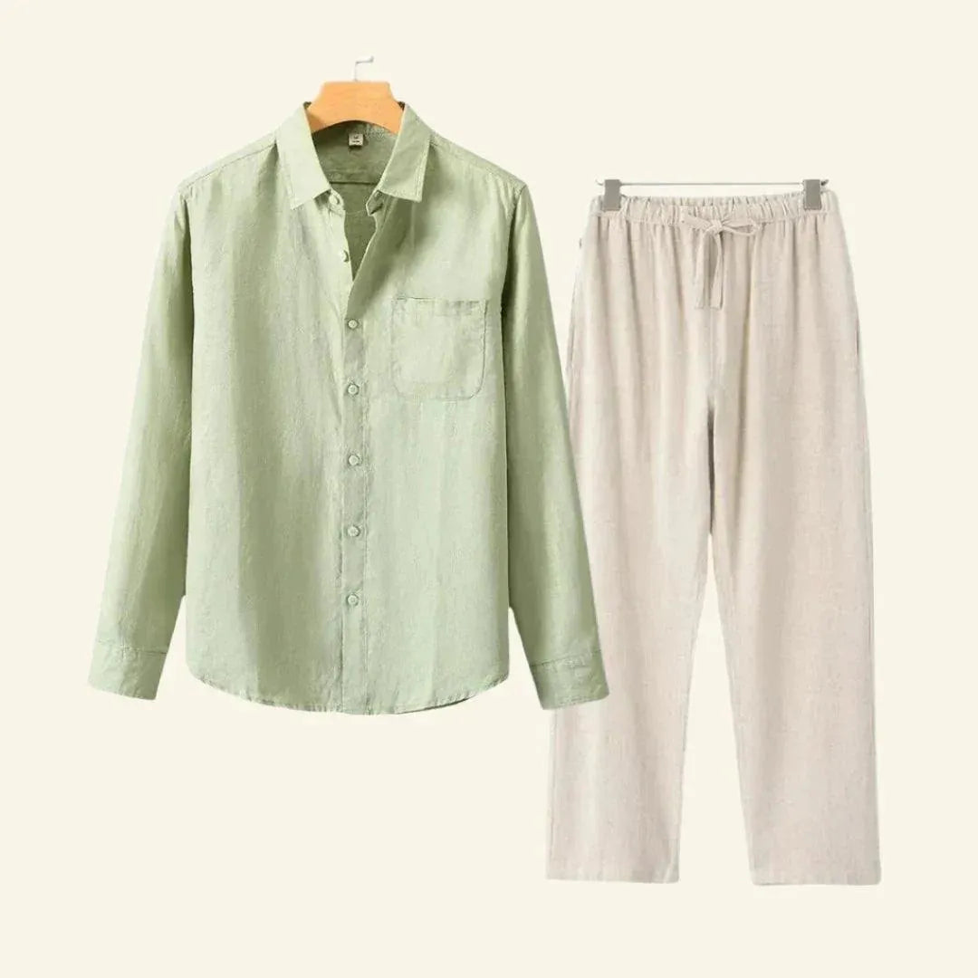 Caelric - Linen Mens Shirt And Trousers Set