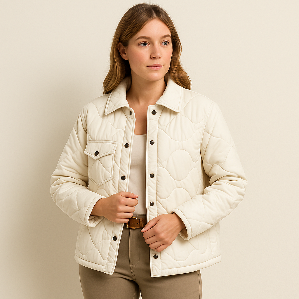 Orlena – Damen gesteppte Jacke mit Knöpfen