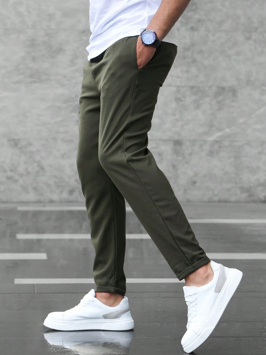 Ronviero – Pantaloni sport bărbătești cu croială strâmtă și șnur de ajustare