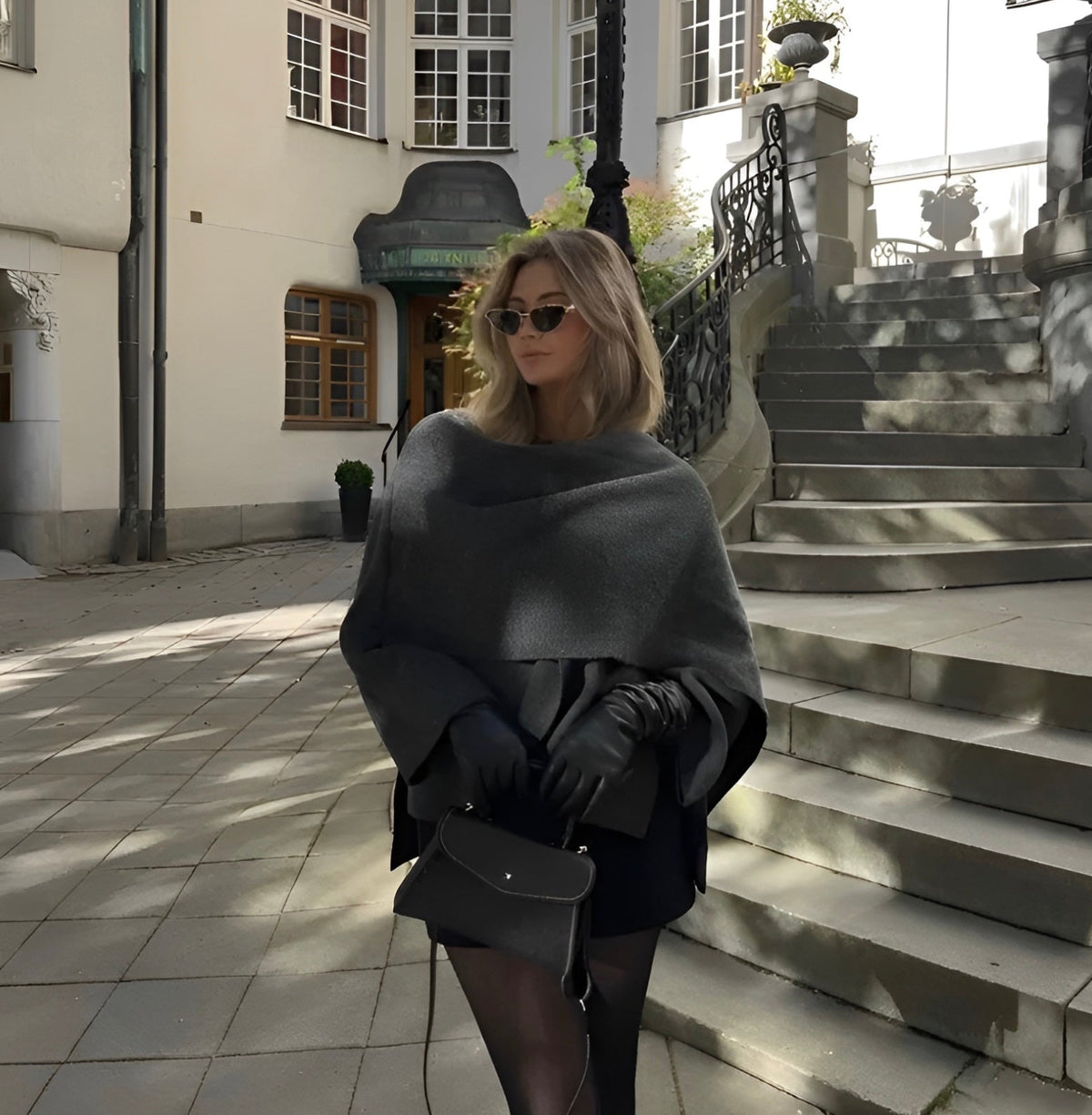 Emmeline – Women’s Asymmetrical Wool Poncho