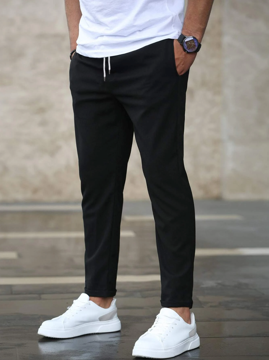 Ronviero – Pantaloni sport bărbătești cu croială strâmtă și șnur de ajustare