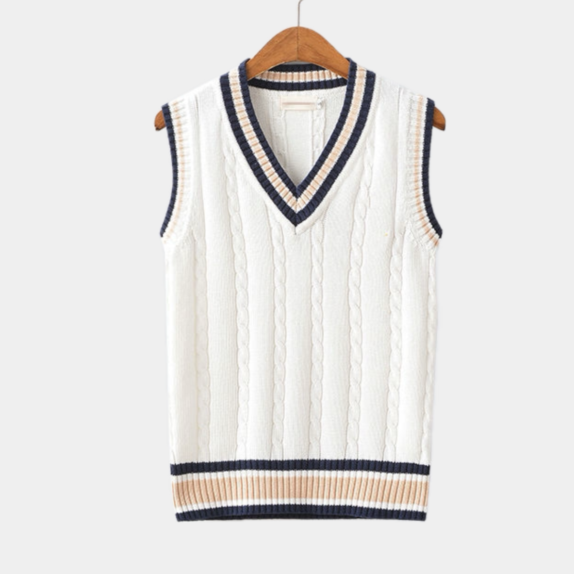 Brennor – Chaleco de punto clásico para hombre con cuello en V