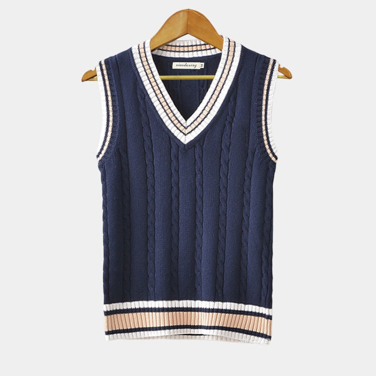 Brennor – Chaleco de punto clásico para hombre con cuello en V