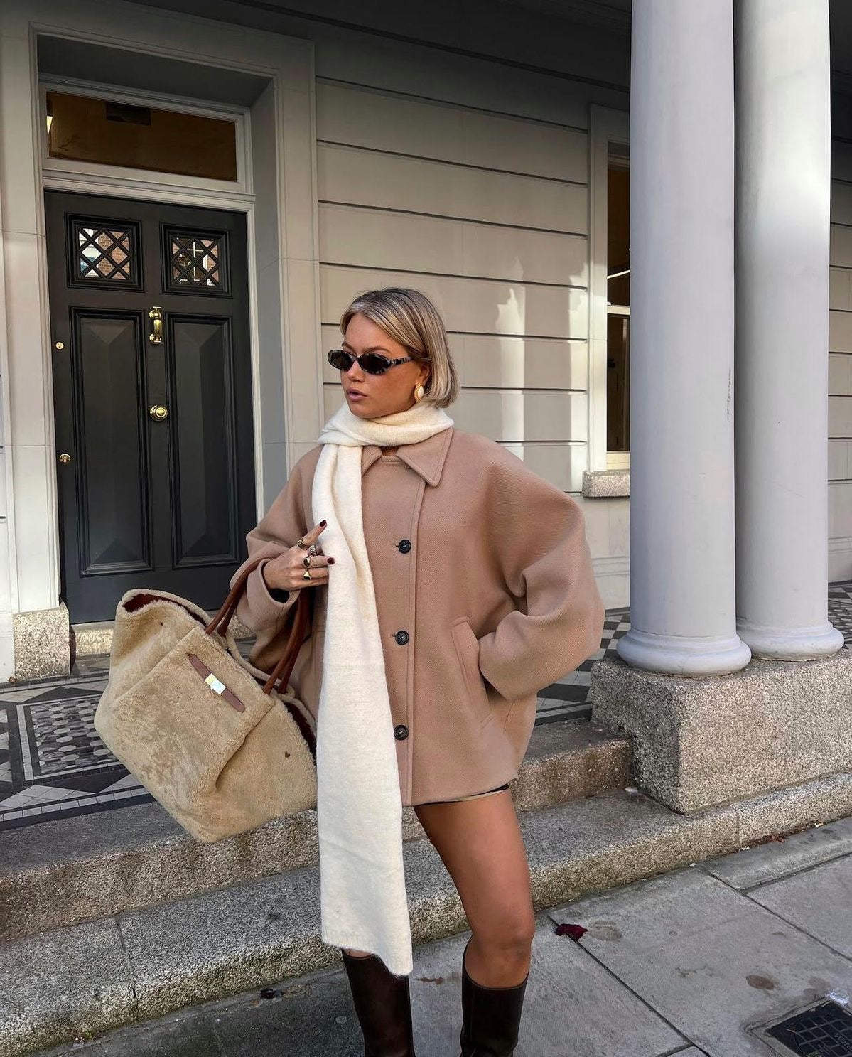 Valestra – Damen Oversize Wollmantel