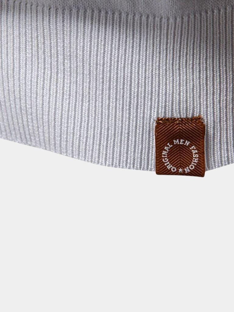 Melgior – Slim Fit Polohemd mit Reißverschlusskragen und Streifenmuster