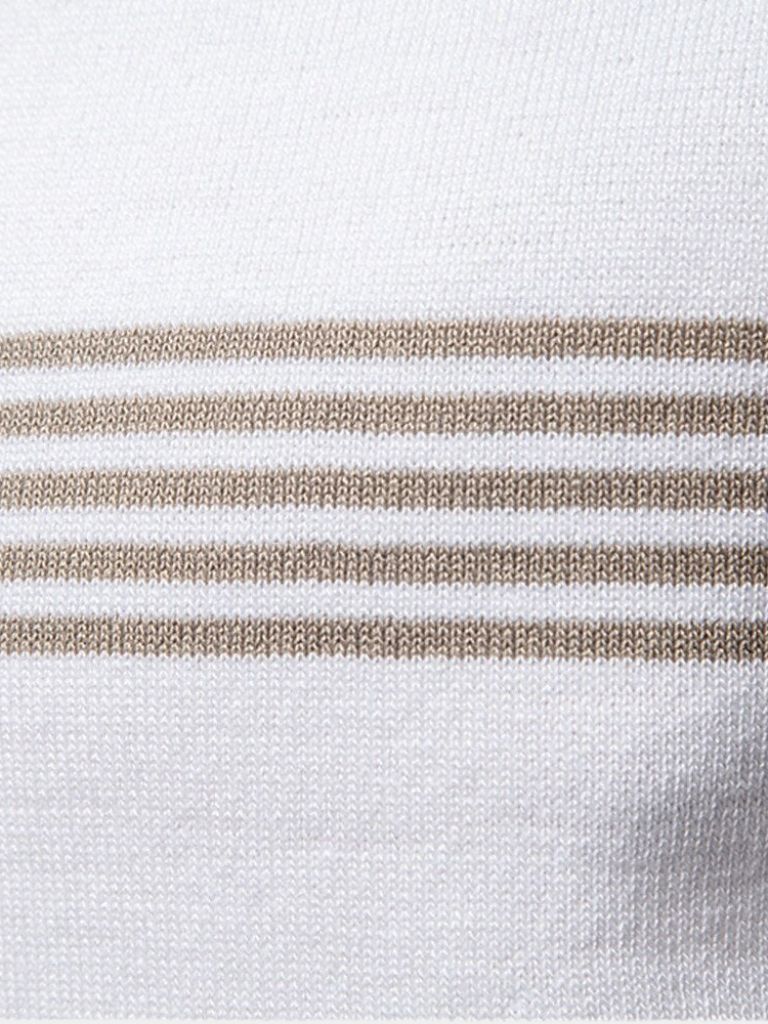 Melgior – Slim Fit Polohemd mit Reißverschlusskragen und Streifenmuster