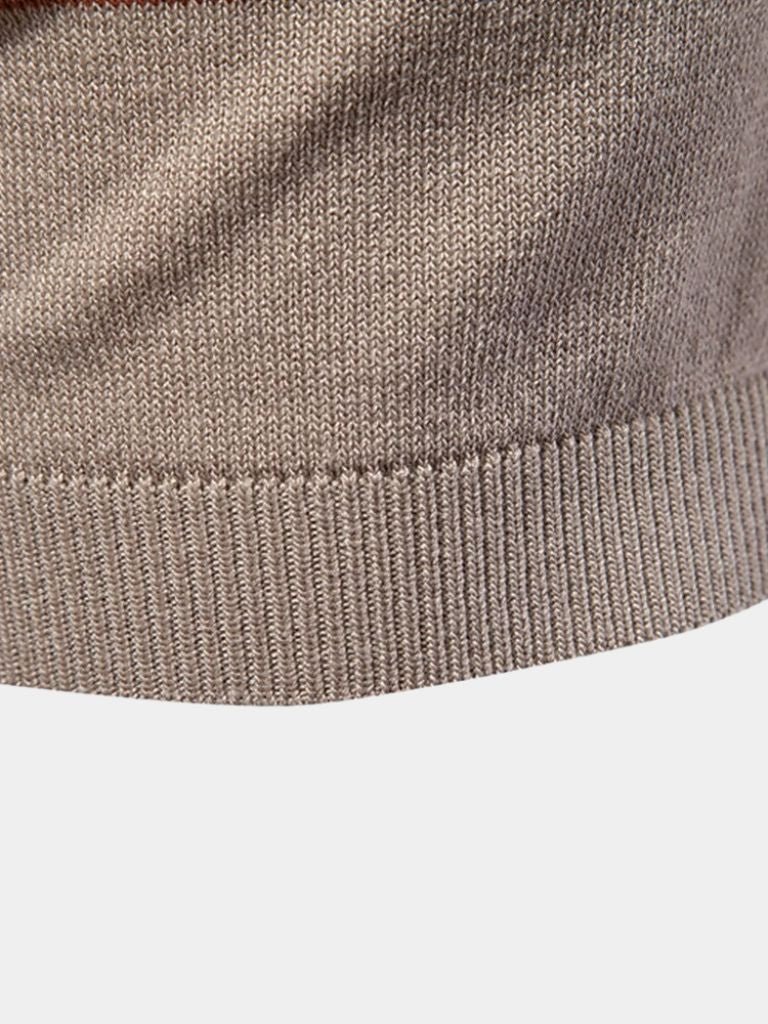Melgior – Slim Fit Polohemd mit Reißverschlusskragen und Streifenmuster