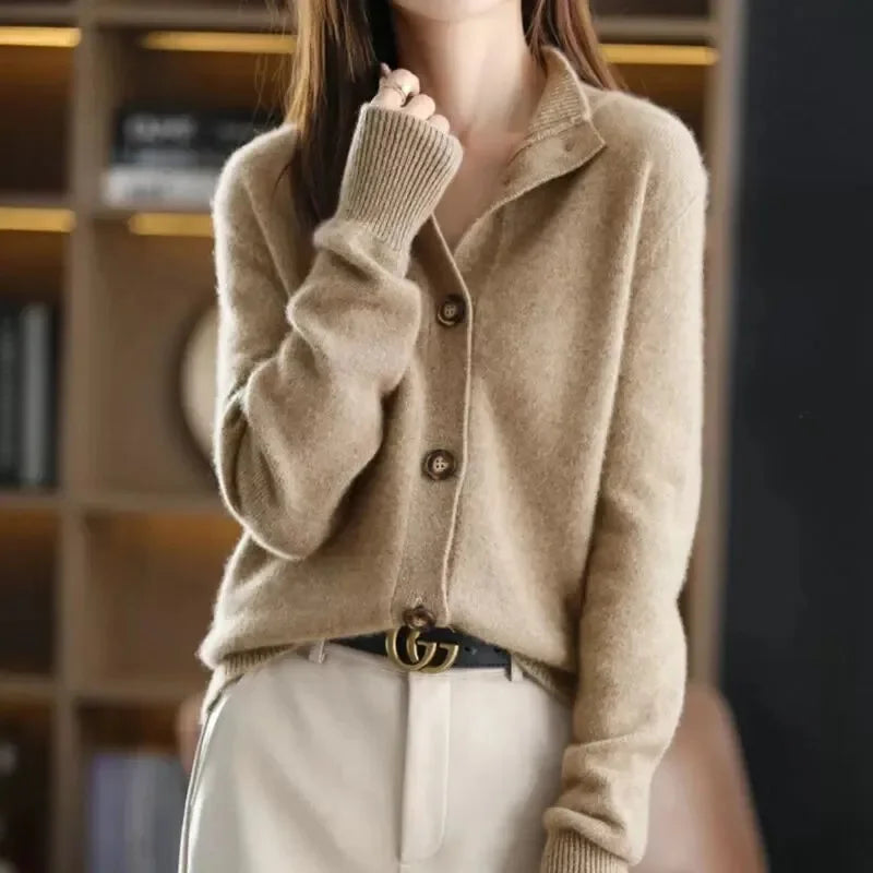 Elanara – Women’s Cashmere Button-Up Cardigan