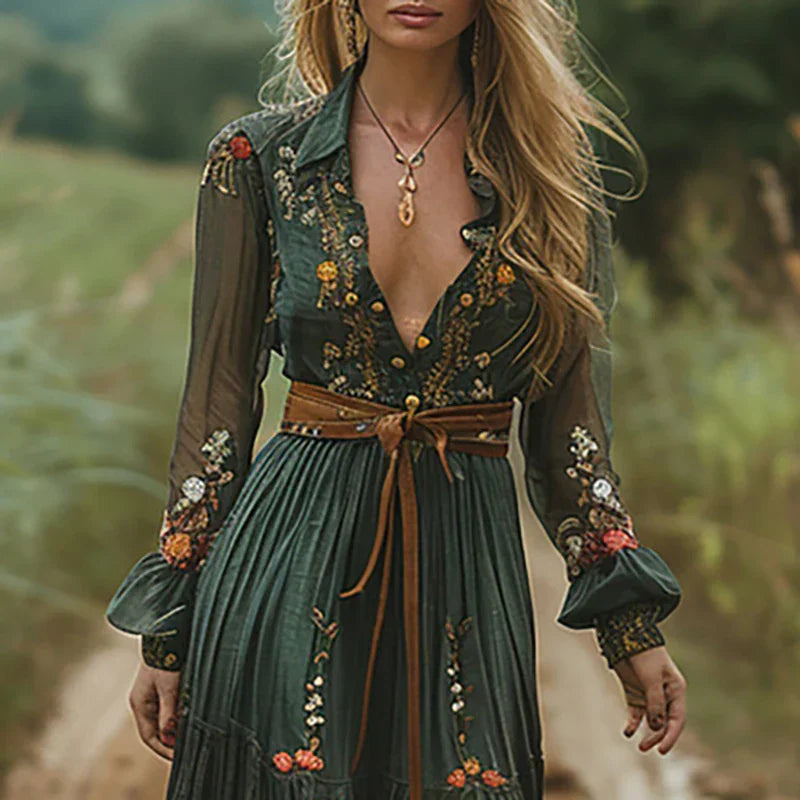 Calyran – Lightweight Boho Maxi Dress With Belt