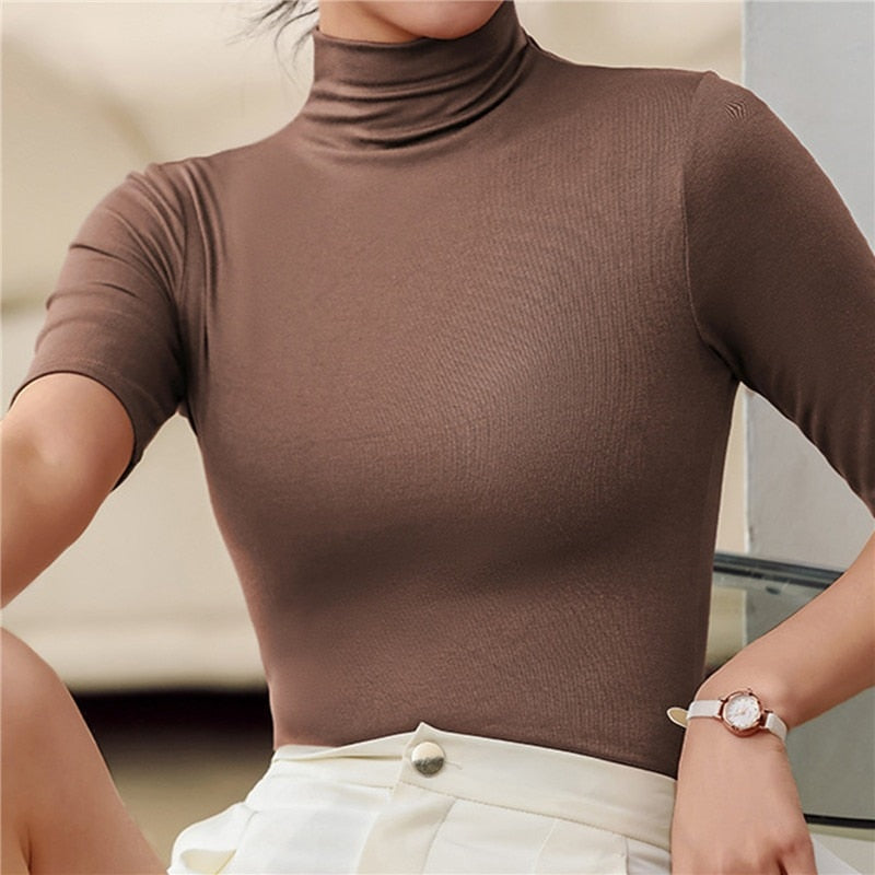 Elowena – Women Seamless Turtleneck Top