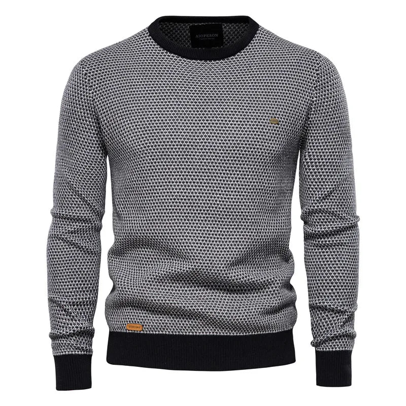 Caelen – Men’s Knit Sweater with Geometric Pattern