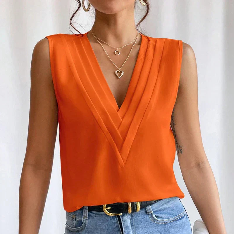 Minna - Elegante ärmellose Damenbluse