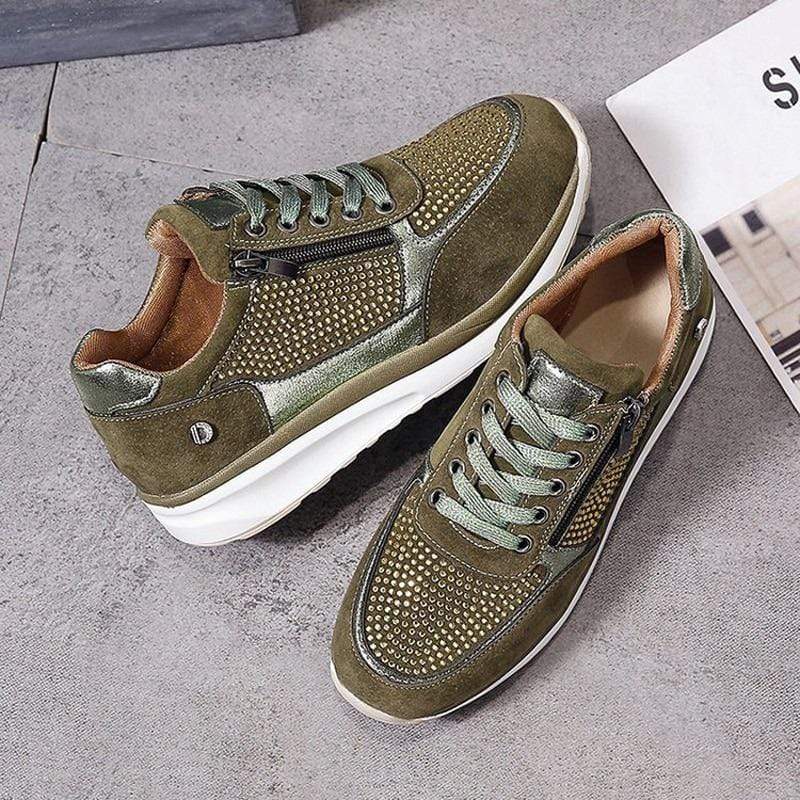 Evelis - Zapatillas de plataforma con cordones para mujer