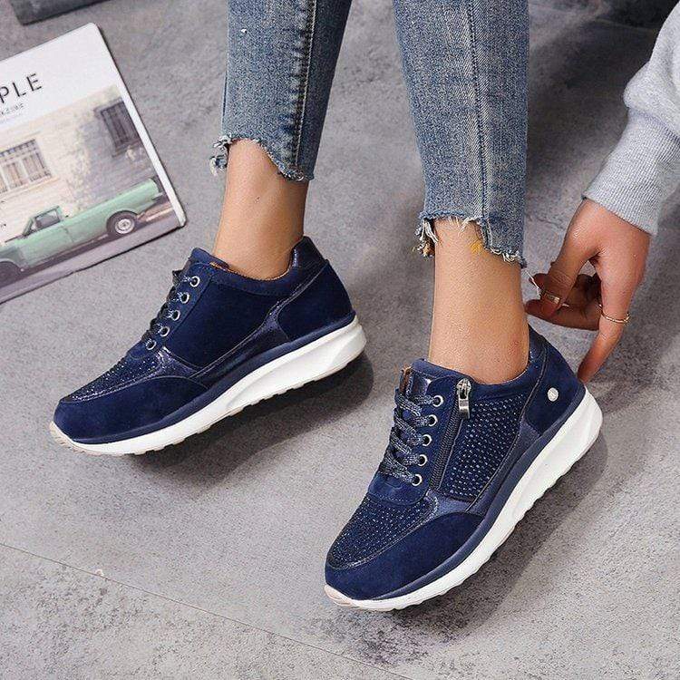 Evelis - Zapatillas de plataforma con cordones para mujer