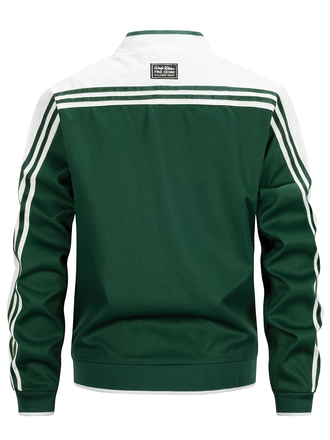 Herren-Bomberjacke – Baseballkragen mit gestreiften Ärmeln