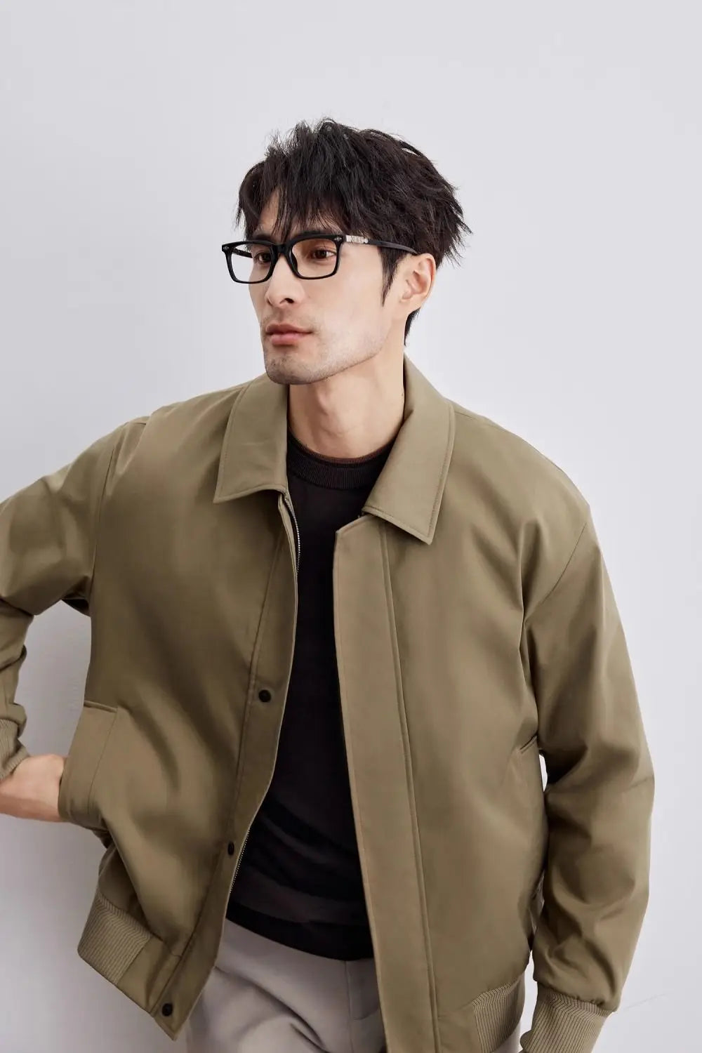 Alonzo – Herren Frühlingsjacke mit Kragen und Taschen