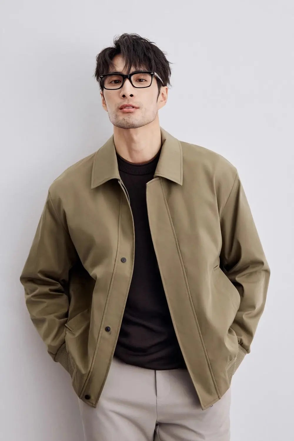 Alonzo – Herren Frühlingsjacke mit Kragen und Taschen