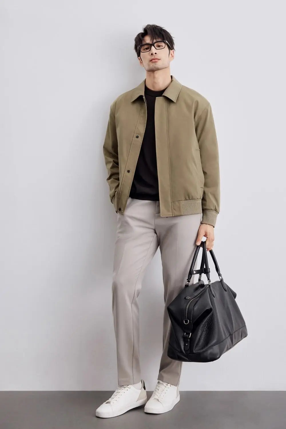 Alonzo – Herren Frühlingsjacke mit Kragen und Taschen
