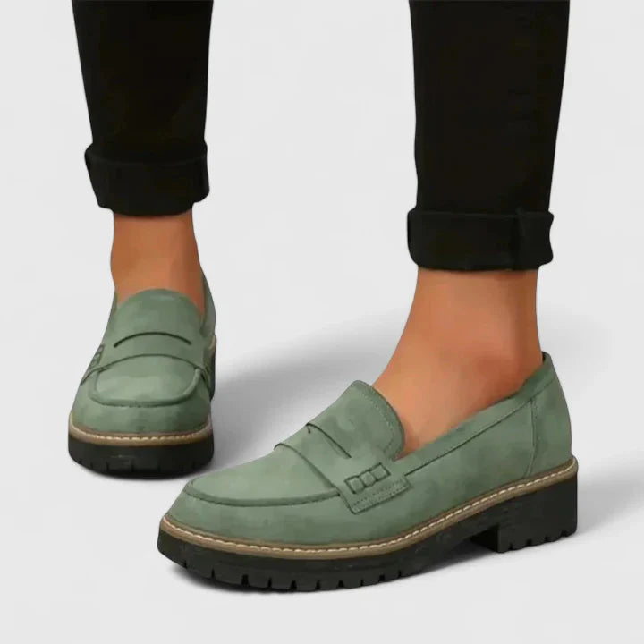 Anvera – Mocasines gruesos sin cordones para mujer