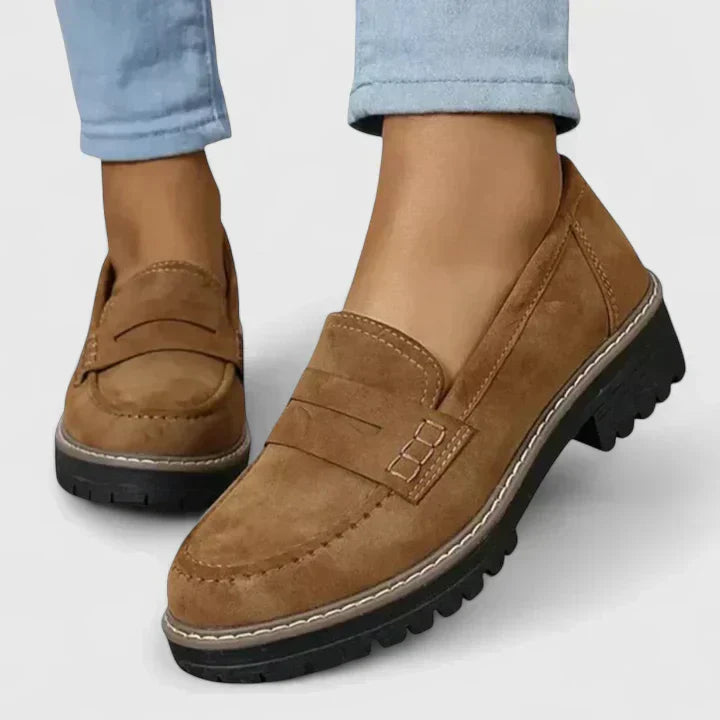 Anvera – Mocasines gruesos sin cordones para mujer