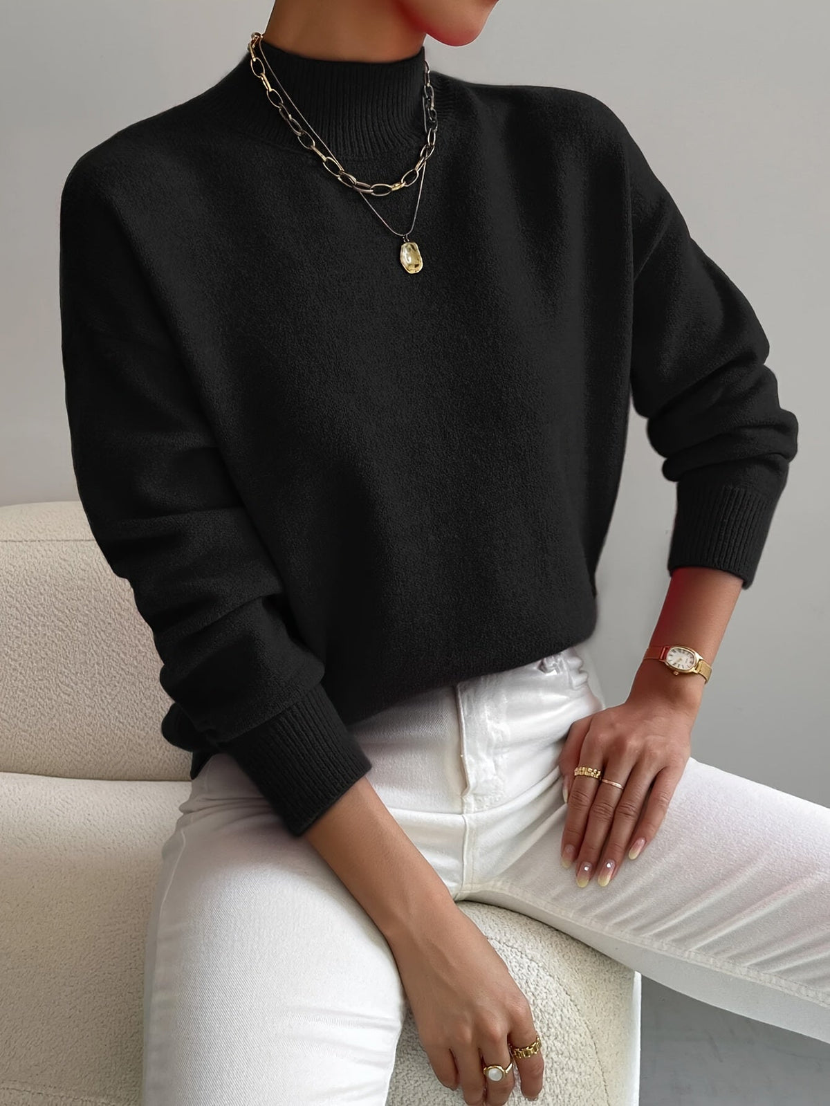 Faith – Comfortable Womens Mock Neck Sweater
