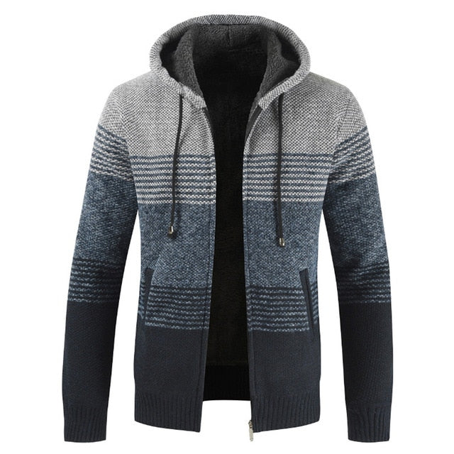 Maelric – Herren Kapuzen-Fleece-Pullover mit Reißverschluss