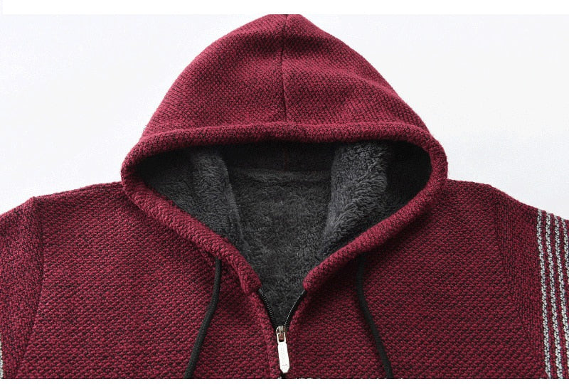 Maelric – Herren Kapuzen-Fleece-Pullover mit Reißverschluss