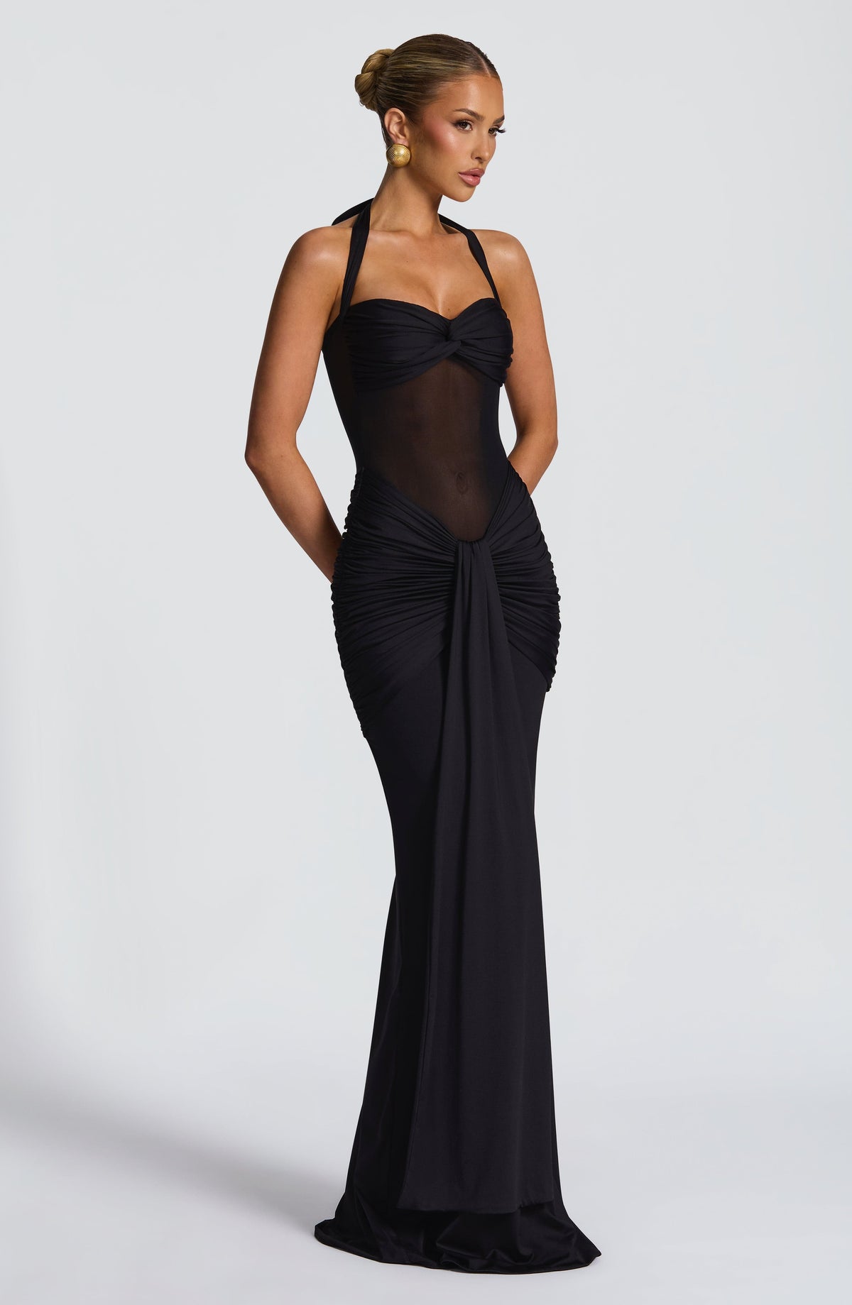 Bandra - Black Halter Neck Maxi Dress