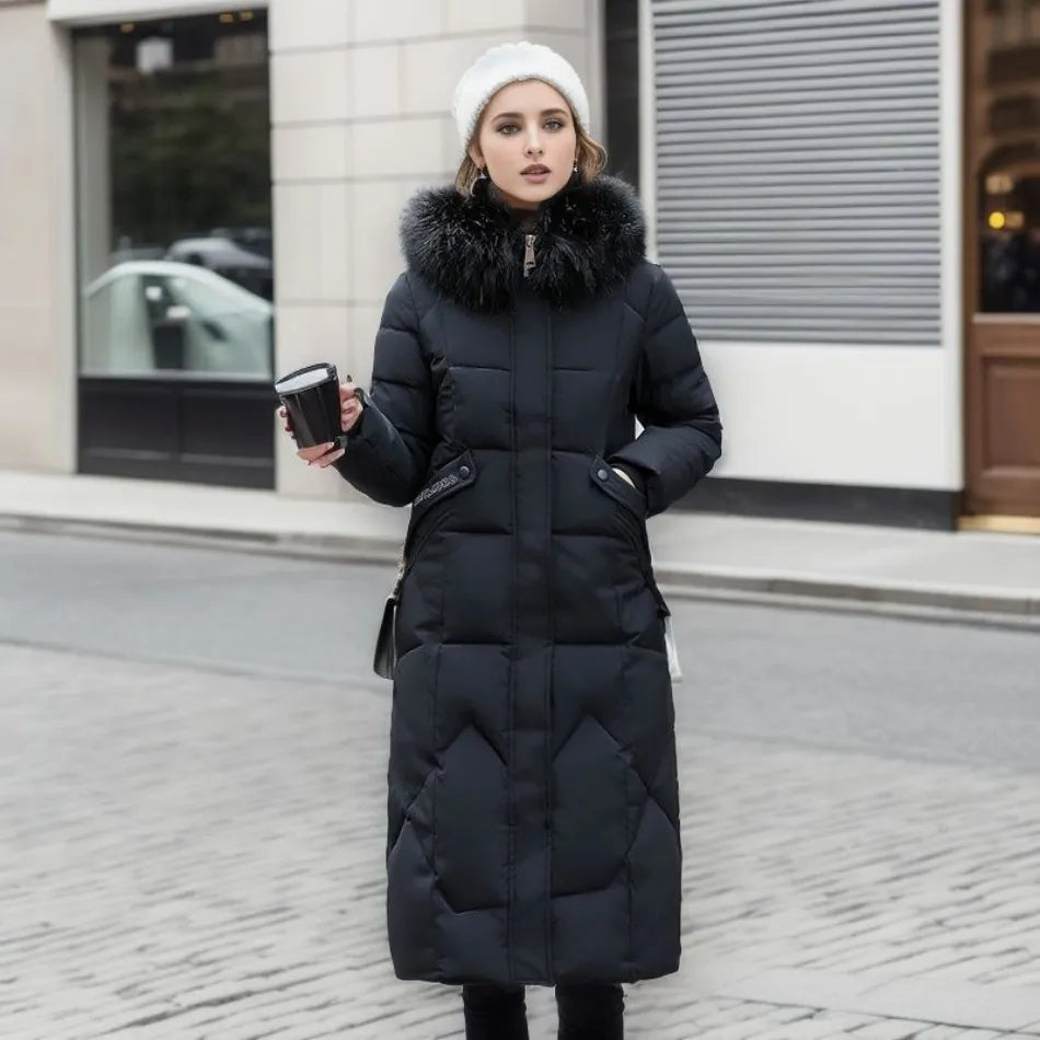 Iselotte – Women’s Long Puffer Down Coat with Collar