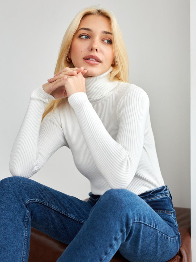Alvera - Damen klassischer Pullover mit hohem Kragen