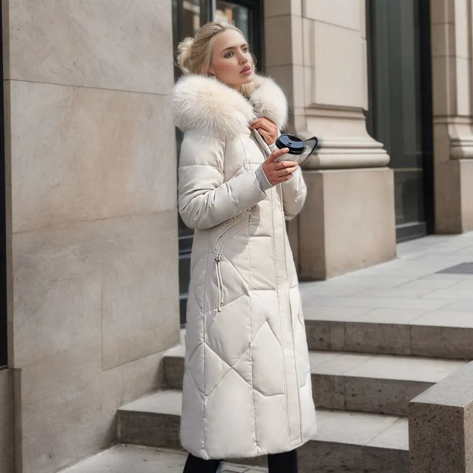Iselotte – Women’s Long Puffer Down Coat with Collar