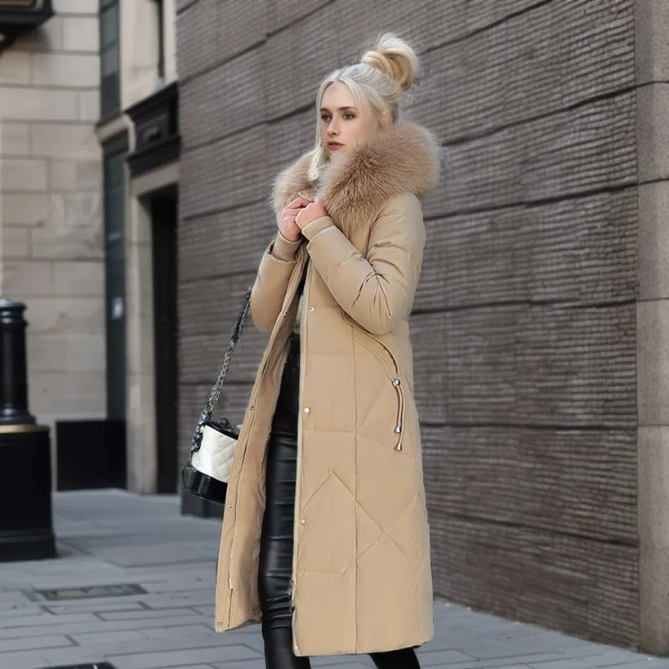 Iselotte – Women’s Long Puffer Down Coat with Collar