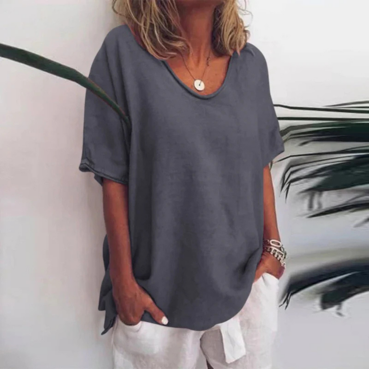 Laurielle - Women Loose Comfort Blouse Long Sleeve