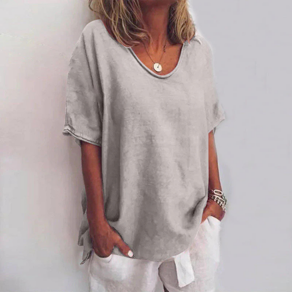 Laurielle - Women Loose Comfort Blouse Long Sleeve