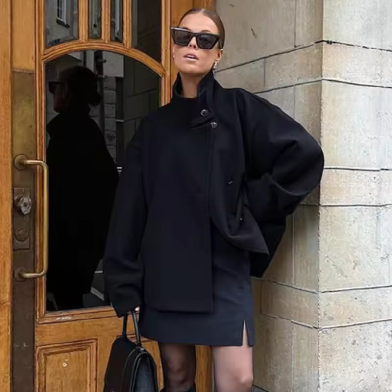 Manteau court pour femme – Croisé avec boutons