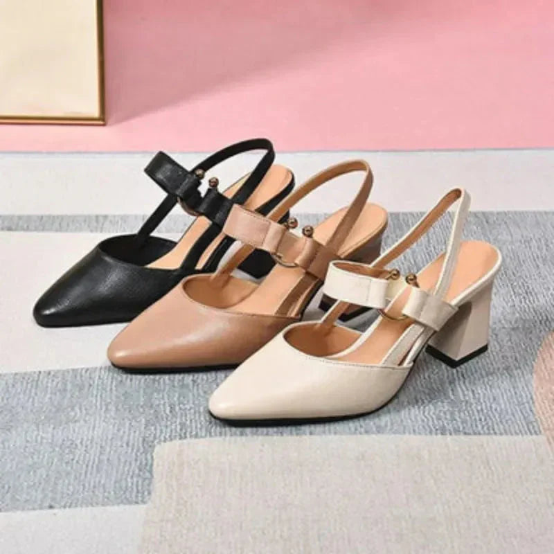 Clairenne – Sapatos Mary Jane com Salto Grosso e Tira Atrás