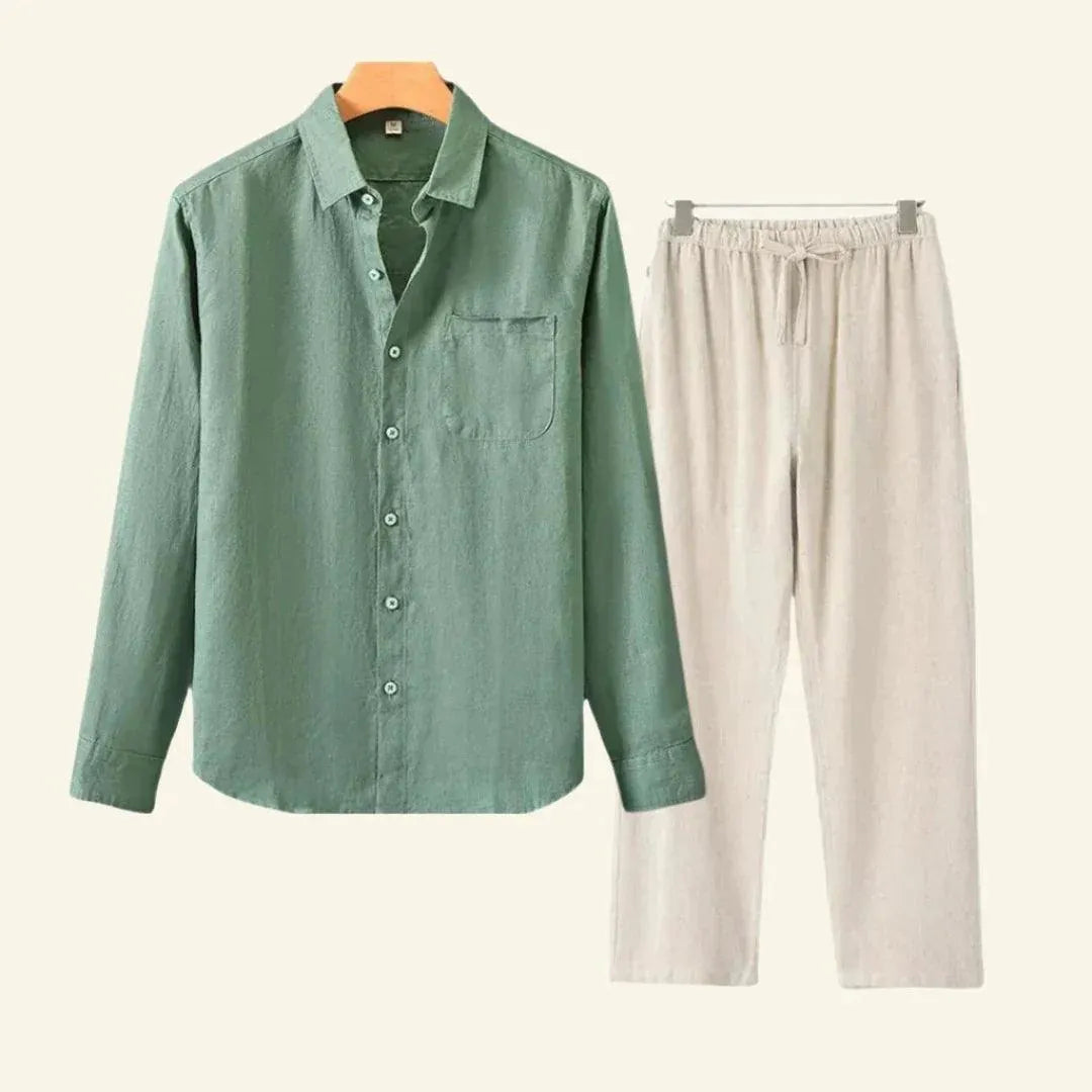 Caelric - Linen Mens Shirt And Trousers Set