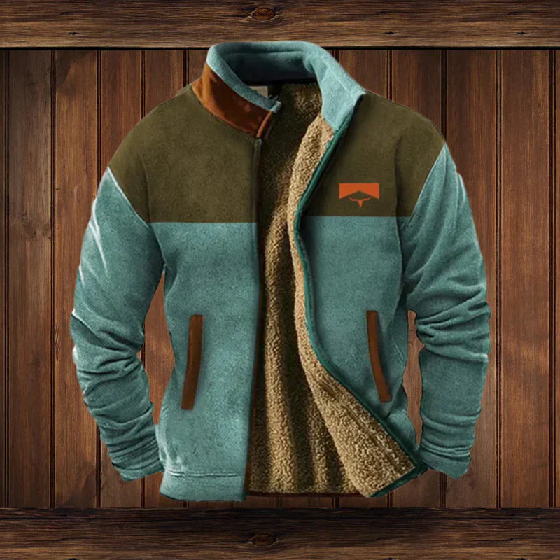 Thoren – Herren Western-Stil Jacke mit Fleece-Futter